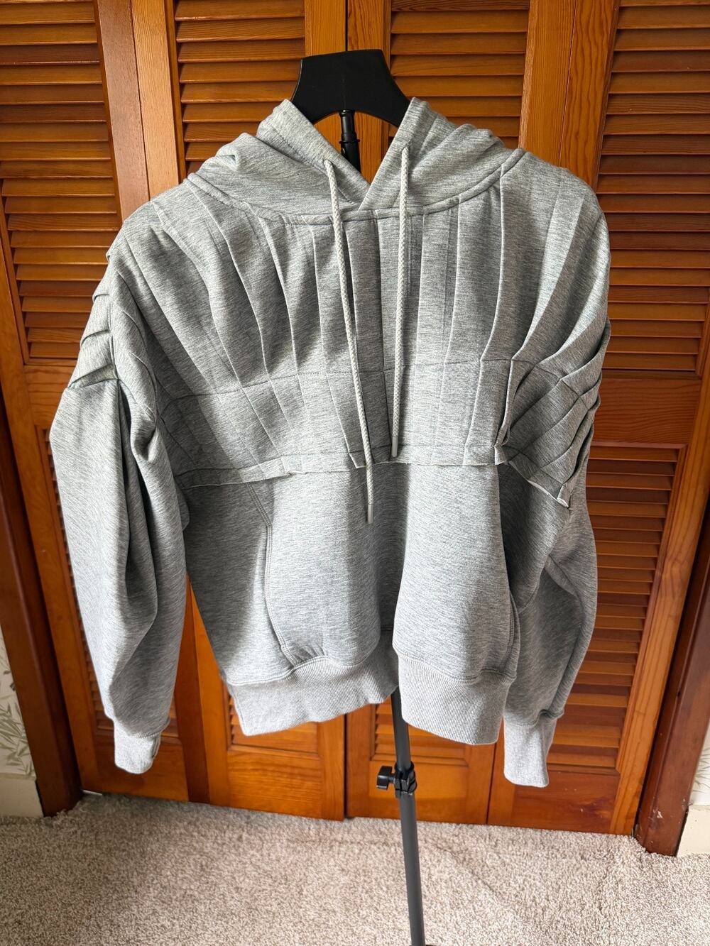 Free People Women's Gray Pullover Hoodie Size Small